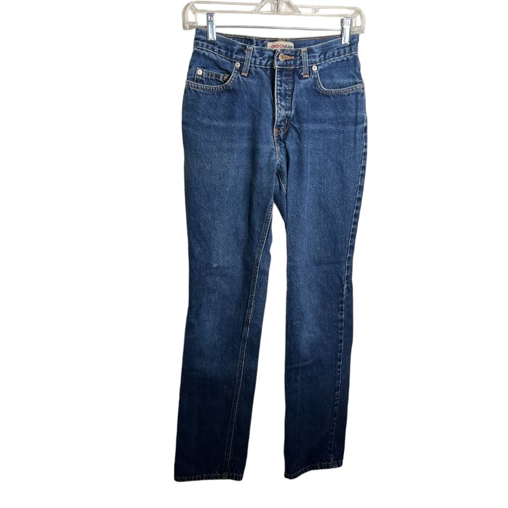 Vintage Women's LONDONJEAN Straight Leg Blue Denim Jeans, 100% Cotton, Size 4